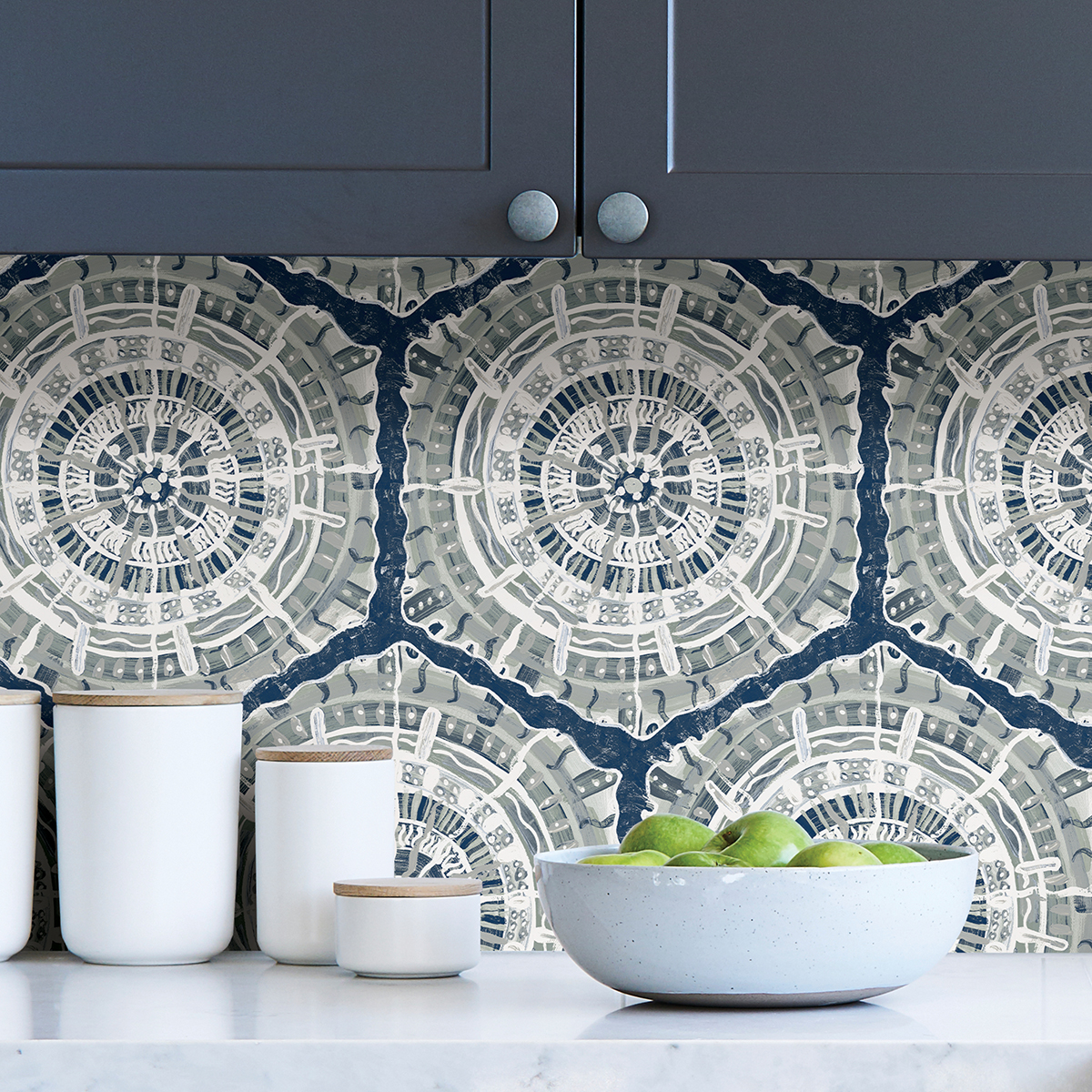 LLS4122 - Navy Harmony Peel and Stick Wallpaper - by Lili WhittWhitt x ...