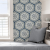 Picture of Navy Harmony Peel and Stick Wallpaper
