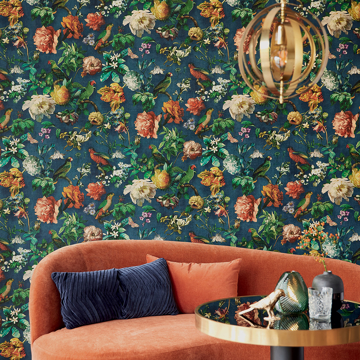 Show details for Claude Navy Floral Wallpaper
