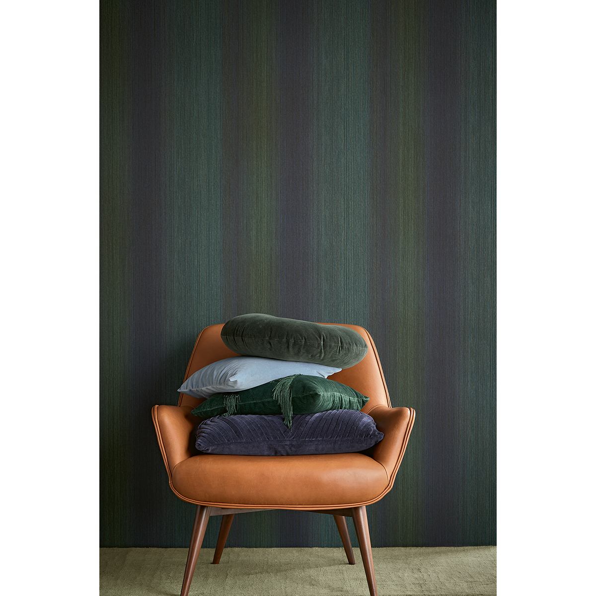 307312 Pablo Dark Green Ombre Stripe Wallpaper by Eijffinger