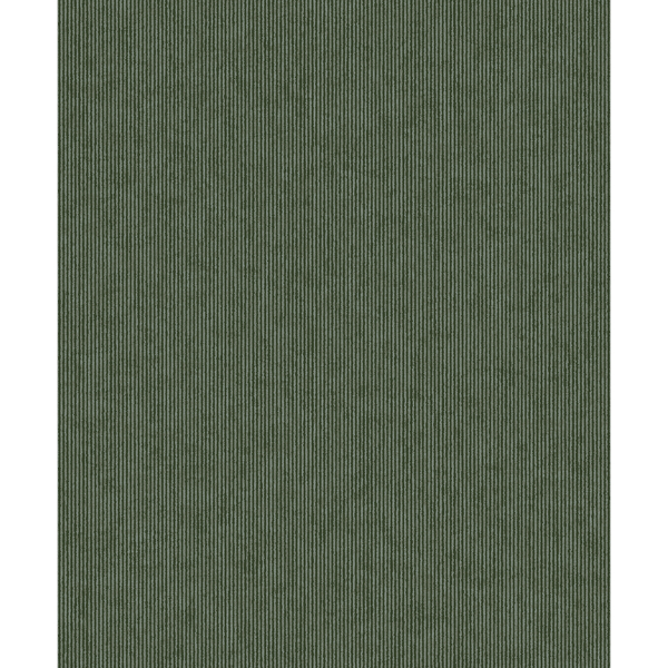 307322 - Leonardo Dark Green Flock Stripe Wallpaper - by Eijffinger
