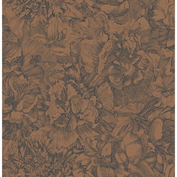 Picture of Auguste Copper Floral Wallpaper