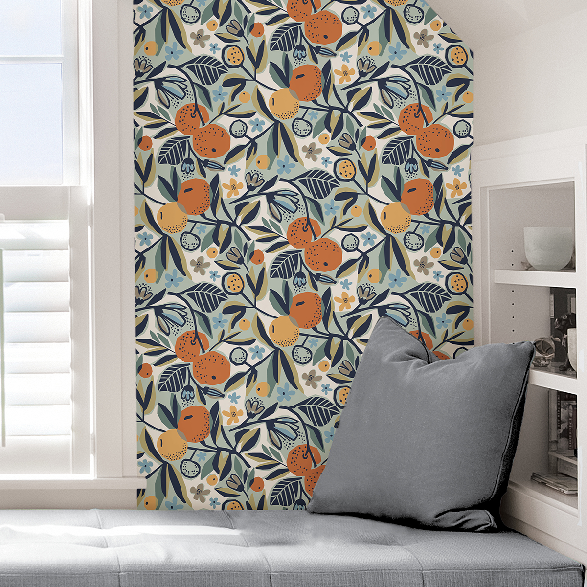 PLS4199 Navy Clementine Garden Peel and Stick Wallpaper by Pip & Lo
