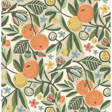 Picture of Ochre Clementine Garden Peel and Stick Wallpaper
