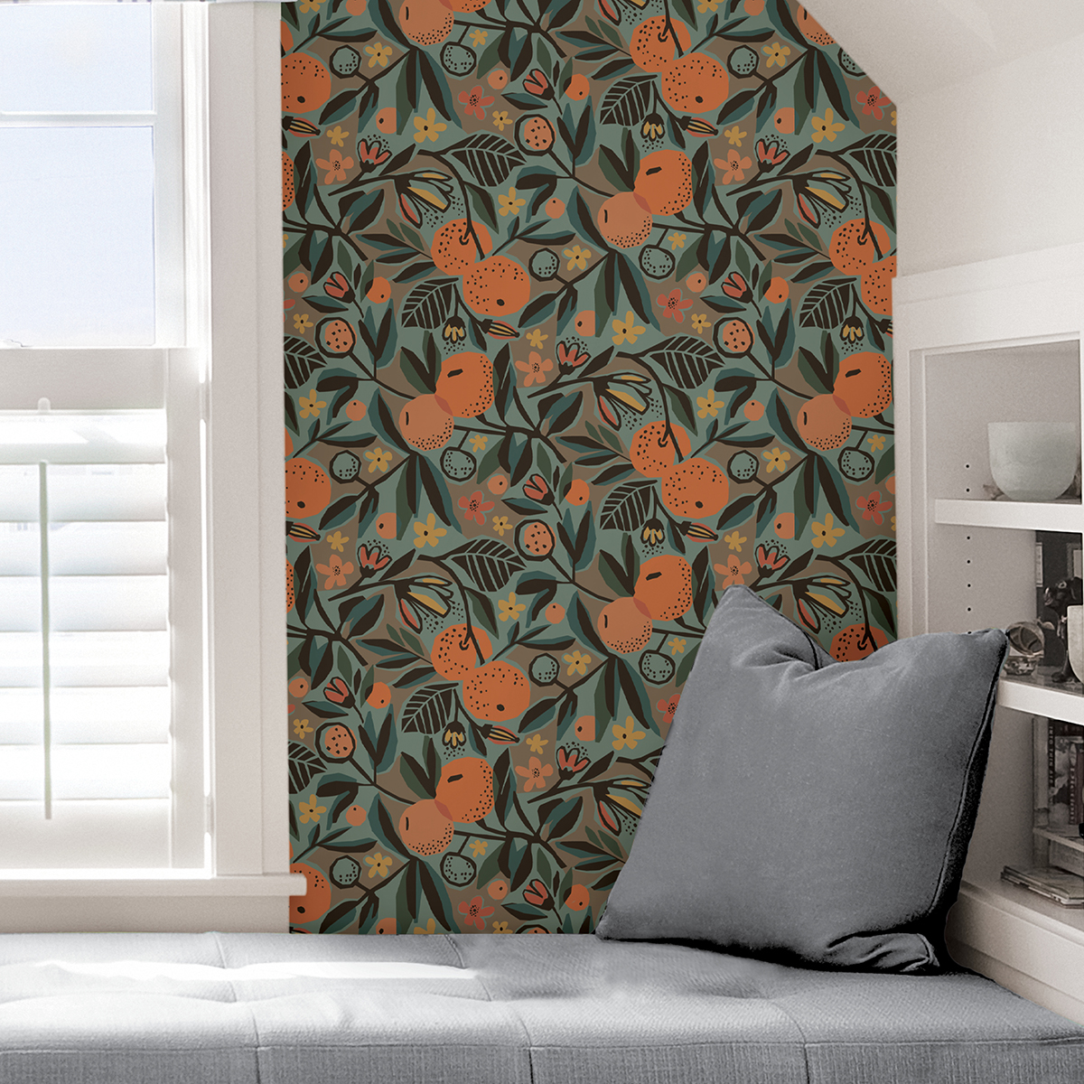 PLS4201 - Teal Clementine Garden Peel and Stick Wallpaper - by Pip & Lo ...