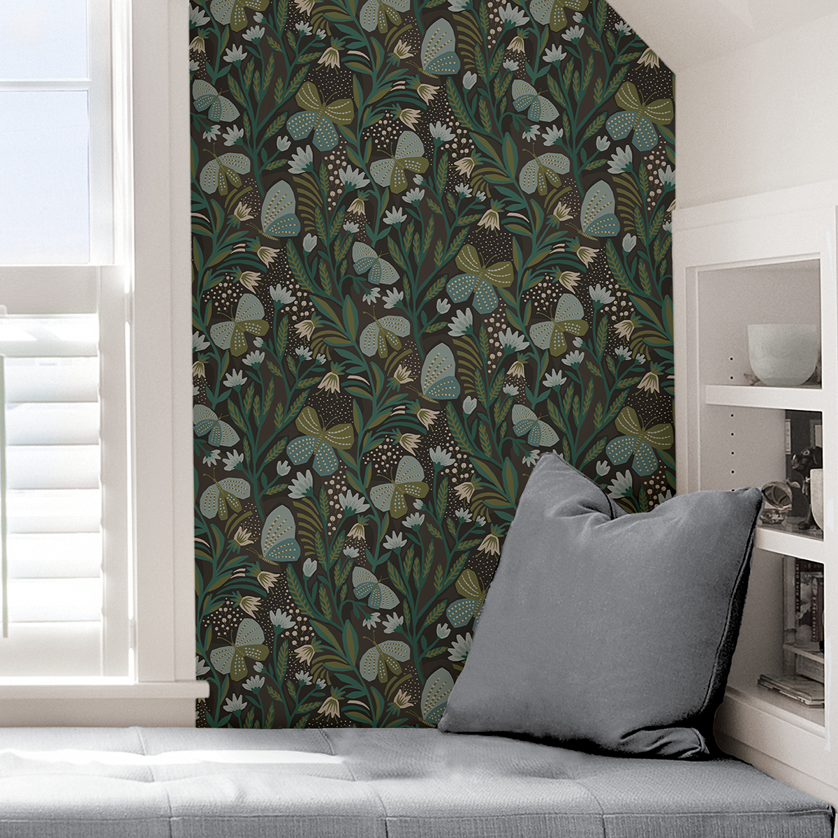 PLS4202 - Chocolate Papillon Flutter Peel and Stick Wallpaper - by Pip ...