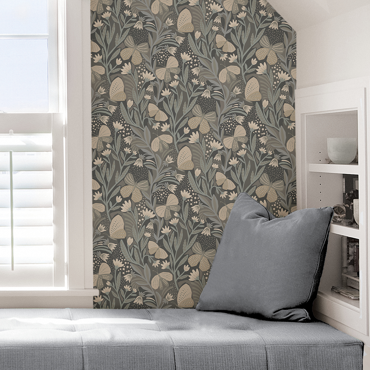 PLS4203 - Blue Grey Papillon Flutter Peel and Stick Wallpaper - by Pip ...