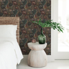 Picture of Coral Teal Lotusland Peel and Stick Wallpaper