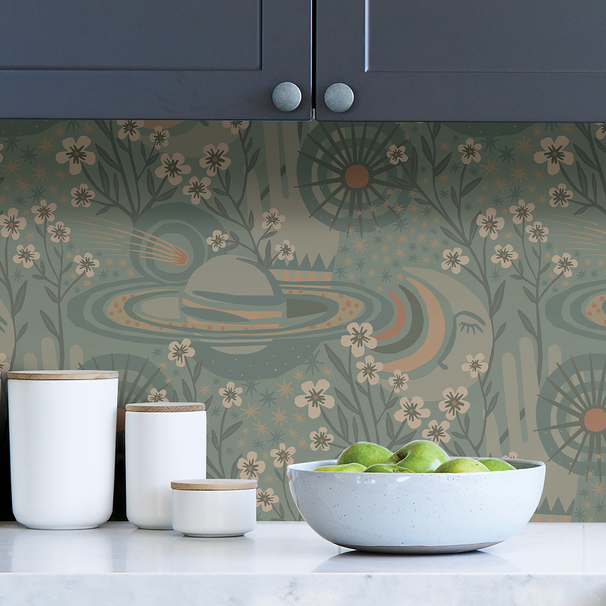 PLS4209 Teal Ethereal Cosmos Peel and Stick Wallpaper by Pip & Lo x