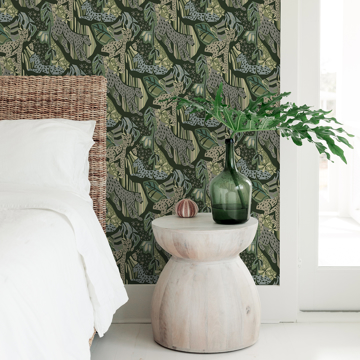 Show details for Greens Cat Nap Peel and Stick Wallpaper