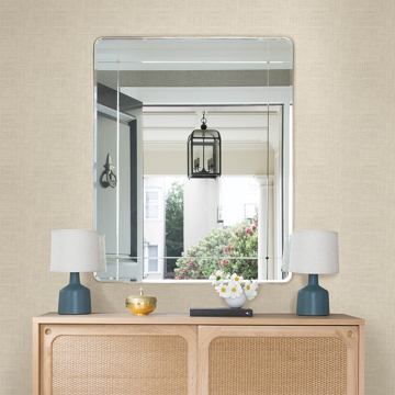 Show details for Nimmie Taupe Woven Grasscloth Wallpaper