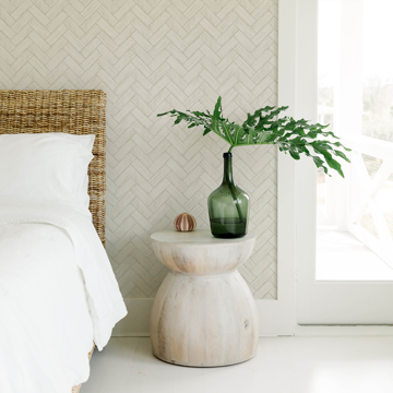 Show details for Kaliko White Wood Herringbone Wallpaper