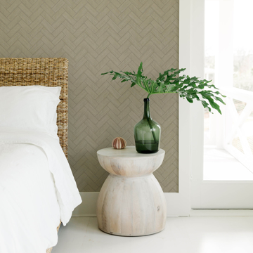 Show details for Kaliko Green Wood Herringbone Wallpaper