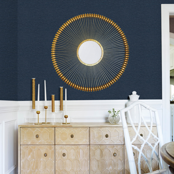 Show details for Gump Navy Faux Grasscloth Wallpaper