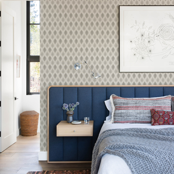 Show details for Mombi Grey Diamond Shibori Wallpaper