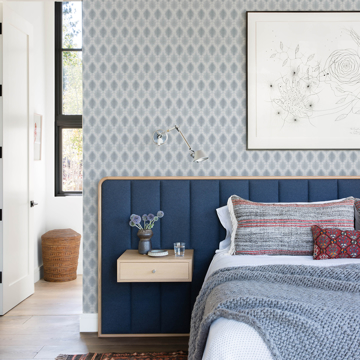 Show details for Mombi Light Blue Diamond Shibori Wallpaper