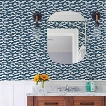 Show details for Nunkie Navy Sardine Wallpaper