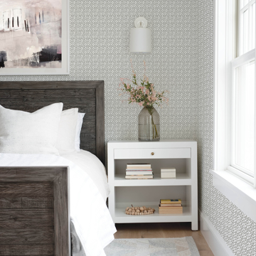 Show details for Jellia Charcoal Petal Geometric Wallpaper