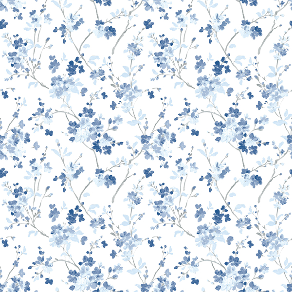 Picture of Glinda Navy Floral Trail Wallpaper