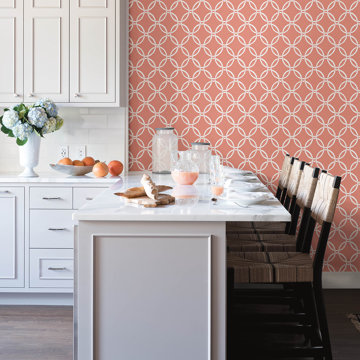 Show details for Quelala Coral Ring Ogee Wallpaper