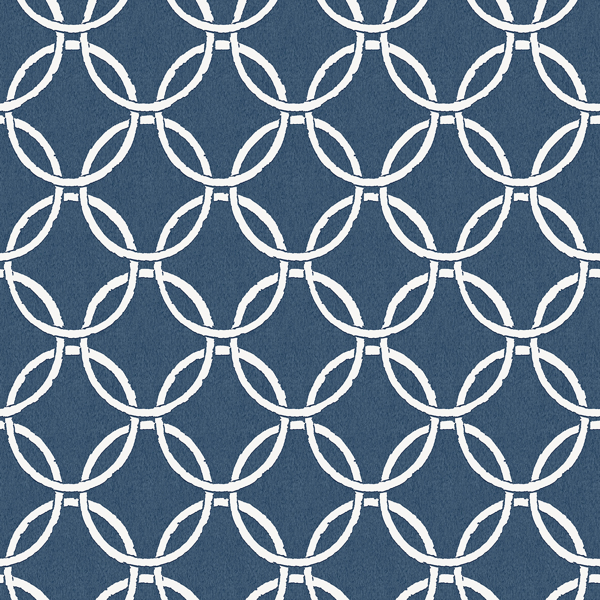 Picture of Quelala Navy Ring Ogee Wallpaper