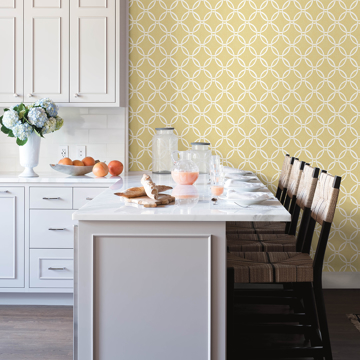 Show details for Quelala Yellow Ring Ogee Wallpaper