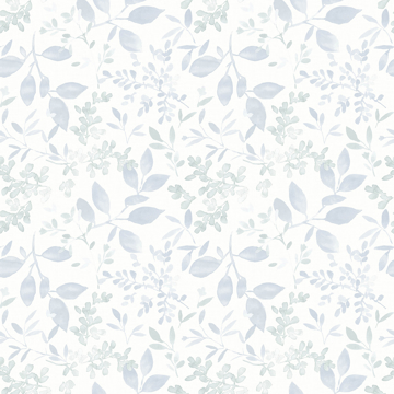 Picture of Tinker Light Blue Woodland Botanical Wallpaper