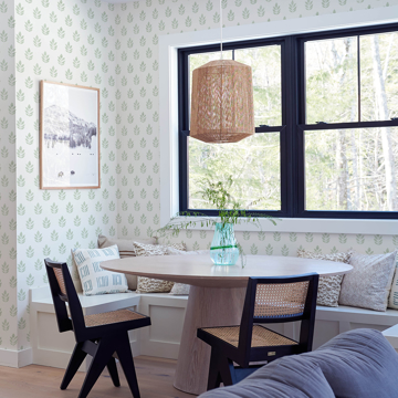 Show details for Ervic Green Leaf Block Print Wallpaper