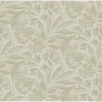 Picture of Lei Neutral Etched Leaves Wallpaper