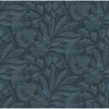 Picture of Lei Navy Etched Leaves Wallpaper