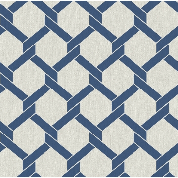 Picture of Payton Blue Hexagon Trellis Wallpaper