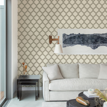 Show details for Payton Grey Hexagon Trellis Wallpaper
