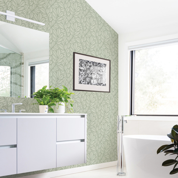 Show details for Coraline Green Leaf Wallpaper