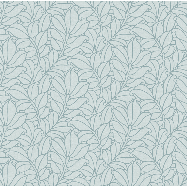 Picture of Coraline Teal Leaf Wallpaper