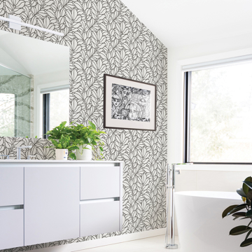 Show details for Coraline White Leaf Wallpaper