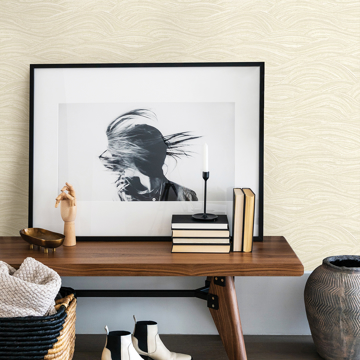 Show details for Leith Cream Zen Waves Wallpaper