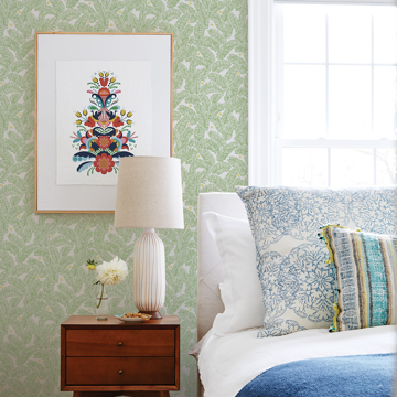 Show details for Green Fernanda Peel and Stick Wallpaper