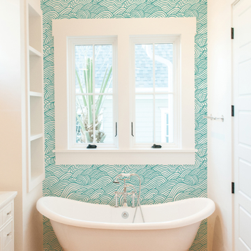 Show details for Teal Saybrook Peel and Stick Wallpaper