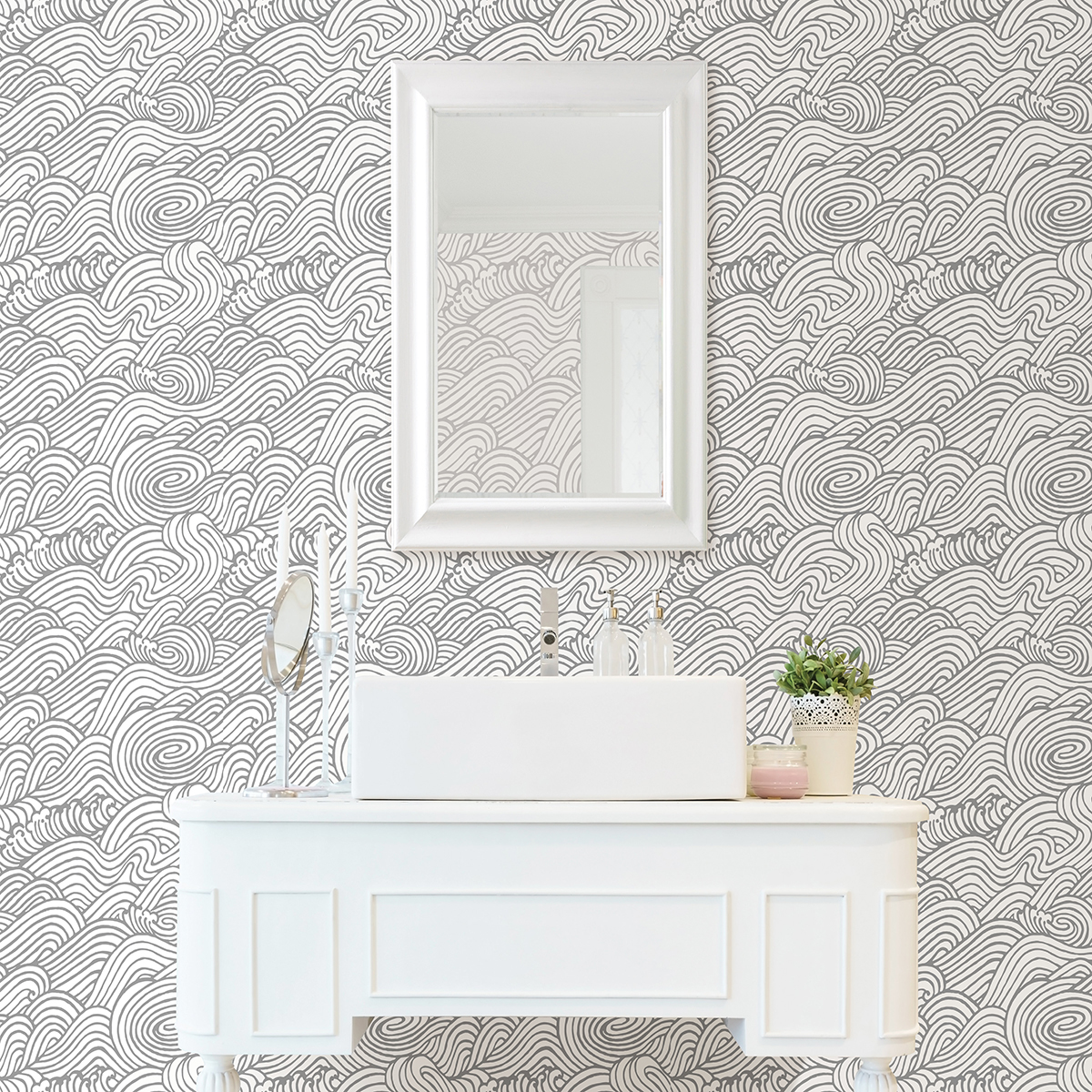 NUS4165 Grey Saybrook Peel and Stick Wallpaper by NuWallpaper