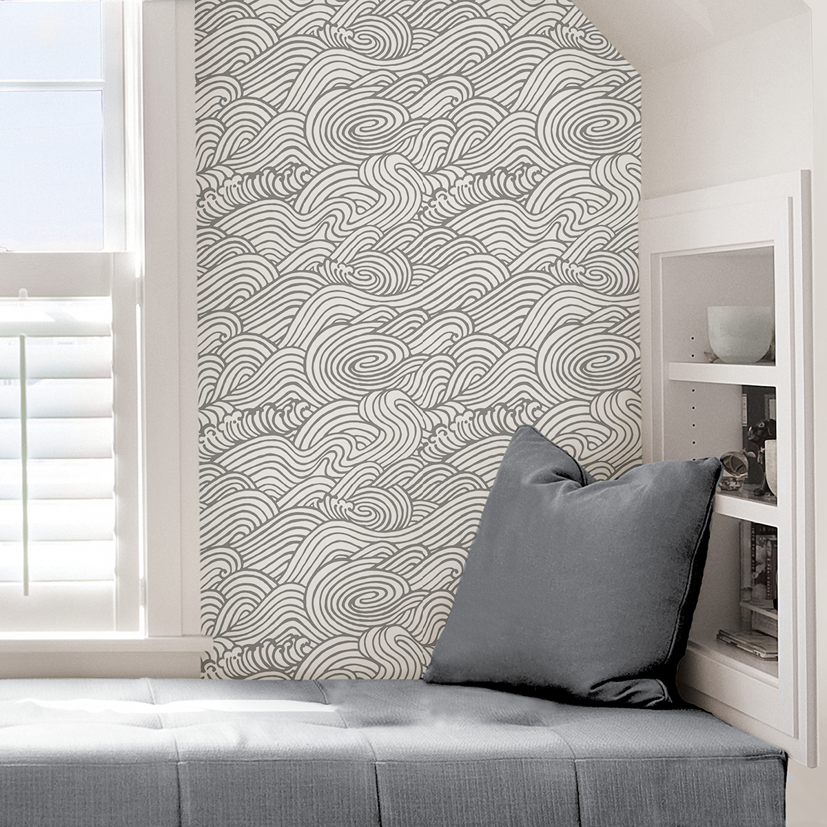 NUS4165 Grey Saybrook Peel and Stick Wallpaper by NuWallpaper