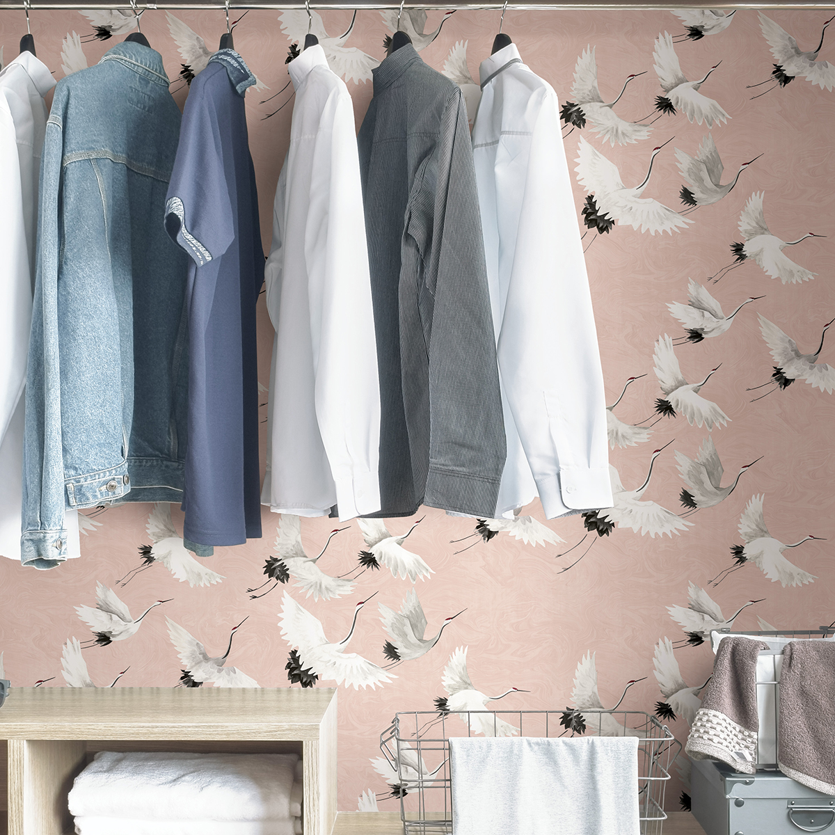 NUS4299 Pink Halcyon Peel and Stick Wallpaper by NuWallpaper