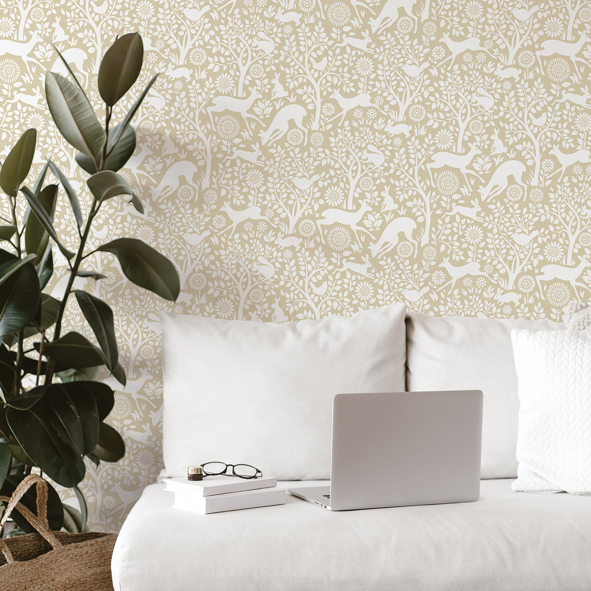 NUS4300 Cream Merriment Peel and Stick Wallpaper by NuWallpaper