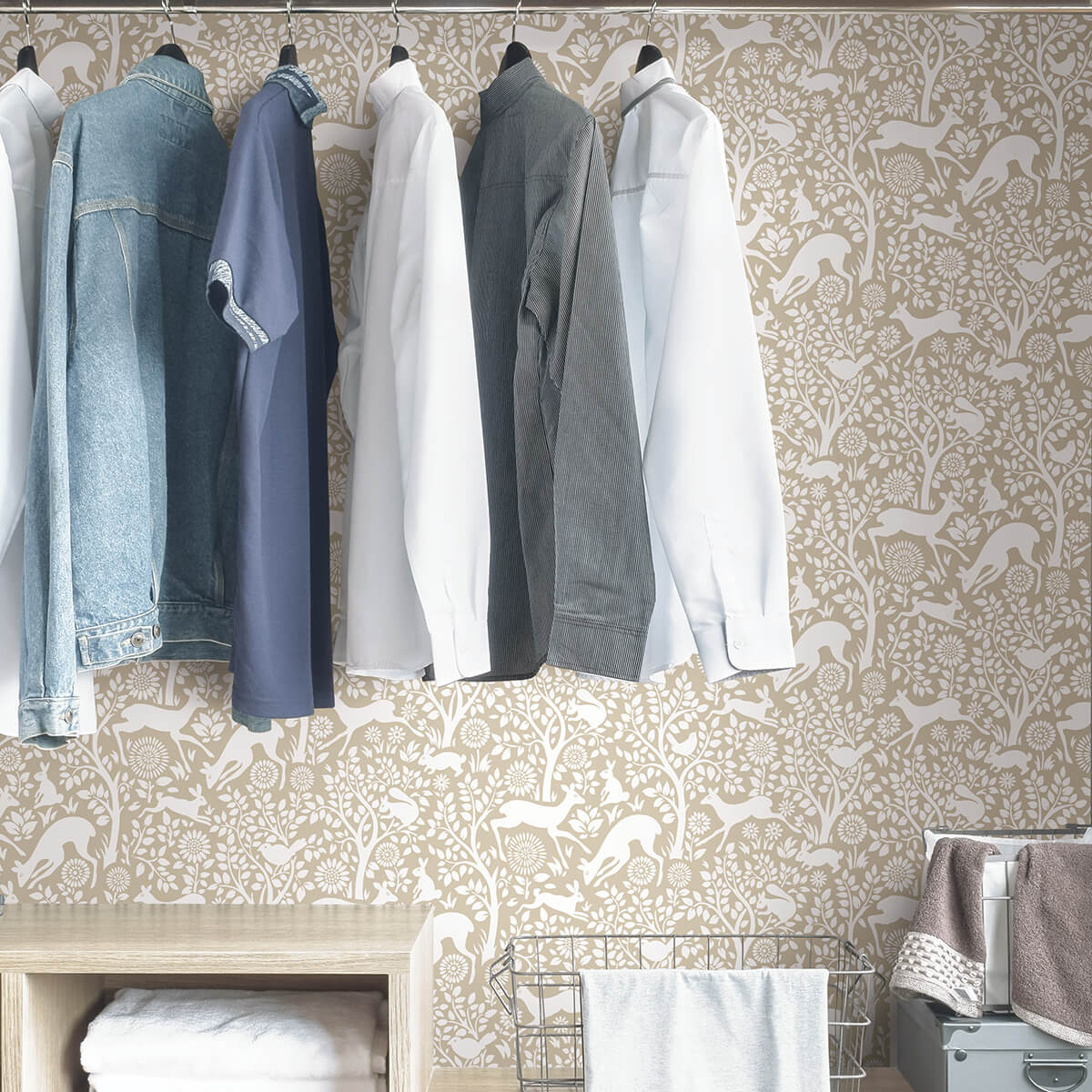 NUS4300 Cream Merriment Peel and Stick Wallpaper by NuWallpaper