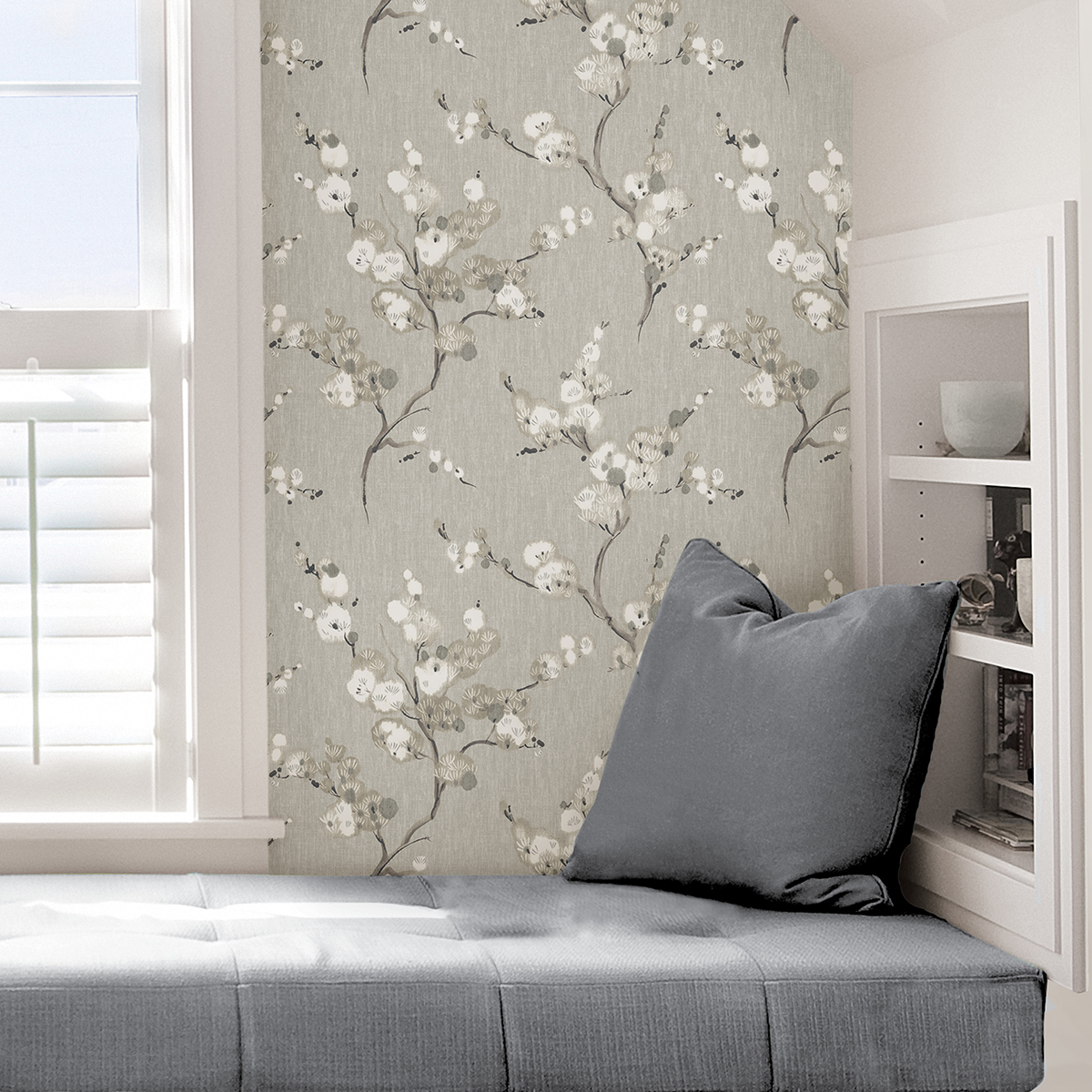 NUS4301 - Grey Mirei Peel and Stick Wallpaper - by NuWallpaper