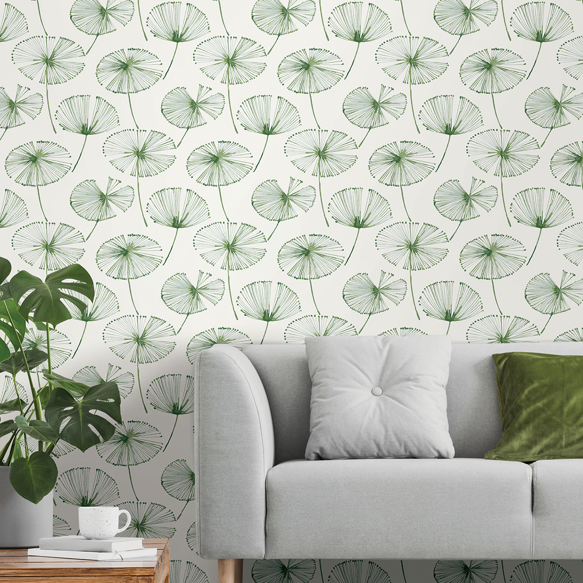 NUS4305 Sage Aya Peel and Stick Wallpaper by NuWallpaper