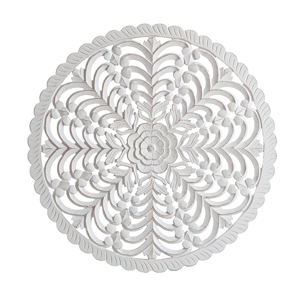 Picture of Lottie White Round Wood 30-in Medallion