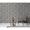 Picture of Larson Grey Leaf Wallpaper