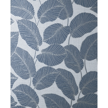 Picture of Larson Blue Leaf Wallpaper