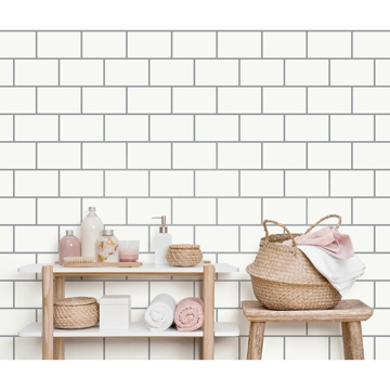 Show details for Metro Silver Tile Wallpaper