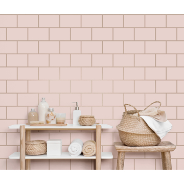 Show details for Metro Rose Gold Tile Wallpaper